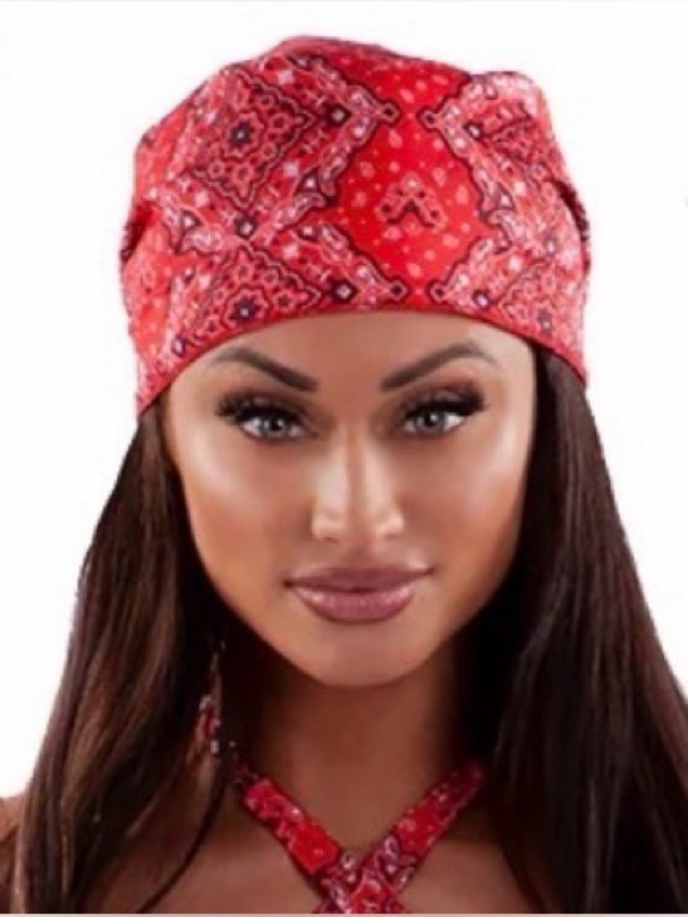 Red Bandana Head Wrap / Head Scarf